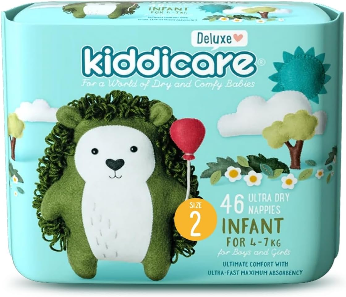 Kiddicare Deluxe Junior Baby Nappies, Size 6 (16+Kg), 112-Count, Pack of 4, Ultra-Fast 12-Hour Absorption, Leak Protection, Anti-Rash, Cottony Soft & High Absorbent Technology