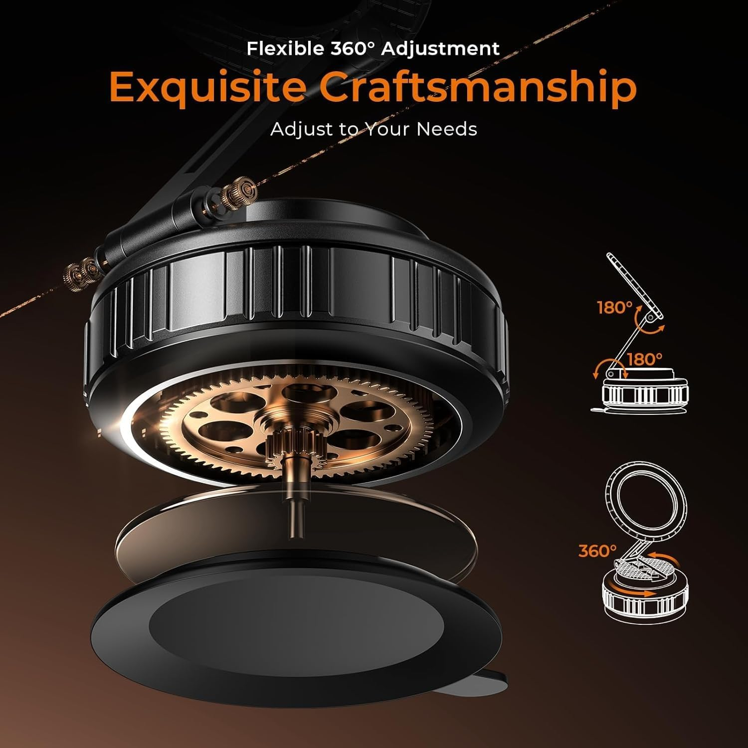 2025 Upgraded Magnetic Car Phone Holder,Ultra Vacuum Suction Cup Magnetic Car Phone Holder, 360&deg; Adjustable Foldable Car Phone Mount Compatible for Iphone/Android - Dashboard/Windshield/Gym Use image number 1