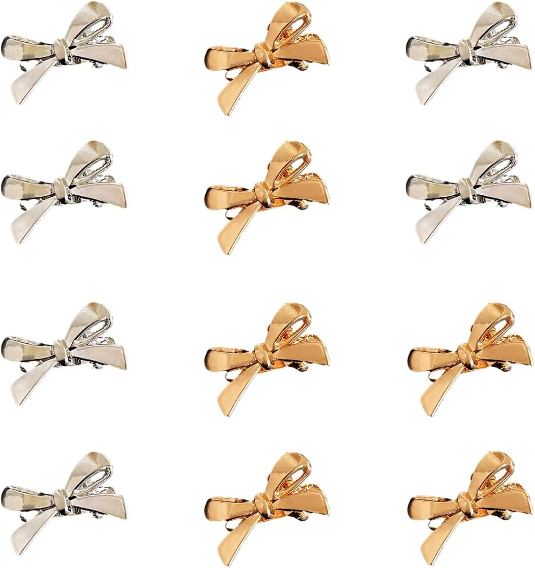12Ps Women'S Small Mini Butterfly Knot Shape Duckbill Hair Clips for Styling Hair Thick & Thin Clips image number 1