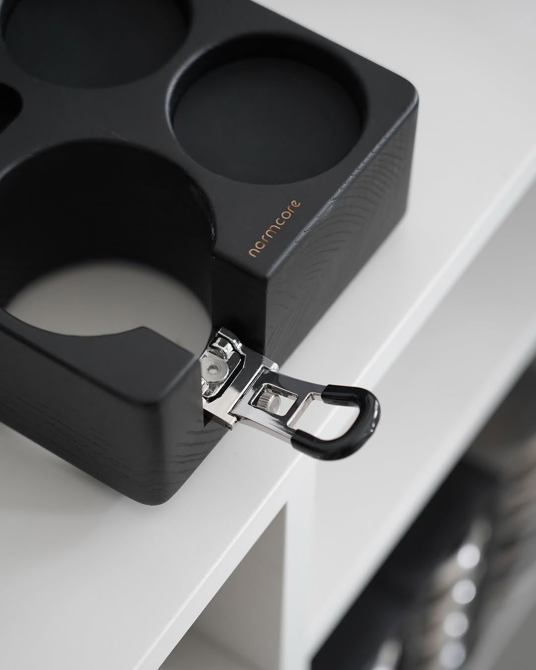 Normcore Espresso Tamper Holder, Wooden Coffee Tamper Station Base, Genuine American Black Ashwood Espresso Tamp Mat Holder Portafilters Stand Fit for 58Mm Espresso Accessories image number 5