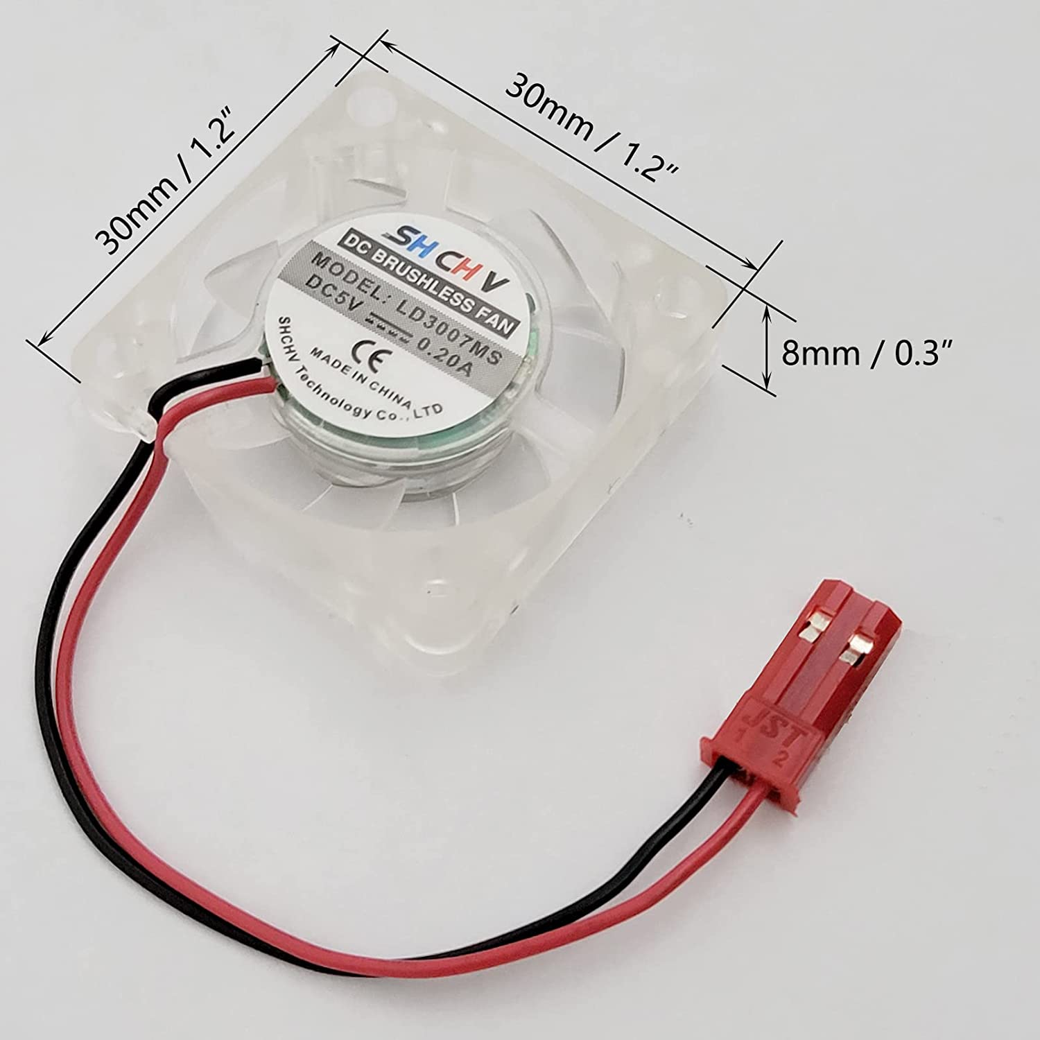 4Pcs 0.25A DC 5V Cooling Radiator Fans 30X30Mm LED Blue Light Brushless CPU Heat Cooler 2-Pin Connector Compatible with Raspberry Pi 4 image number 3