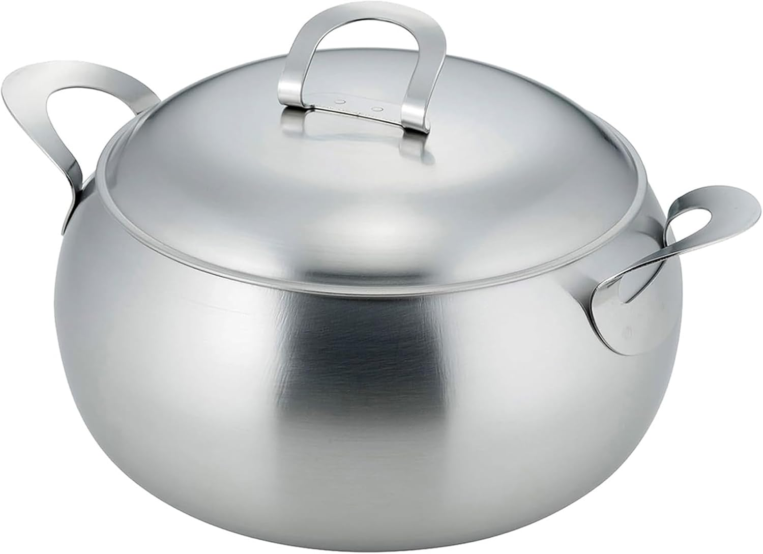 Shimomura Planning 45262 Two-Handed Pot, 7.9 Inches (20 Cm), Made in Japan, Induction and Gas Fire, Dishwasher Safe, Cute Shape, Curry, Soup, Stainless Steel, Tsubame Sanjo
