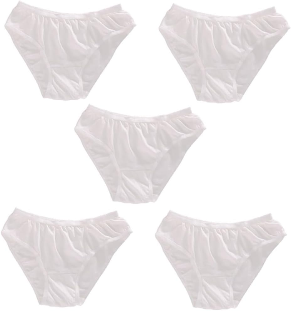 LIFKOME 5Pcs Portable Travel Underwear Women Cotton Disposable Briefs for Outdoor Use White image number 6