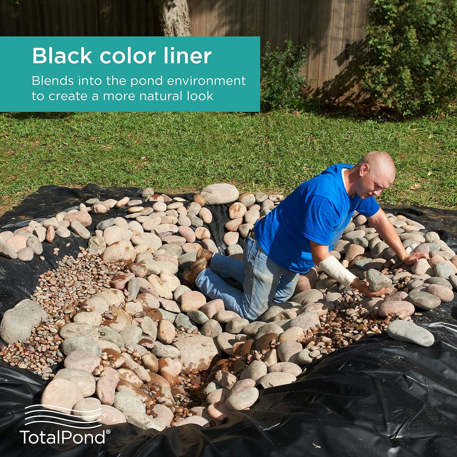 Totalpond 10 X 13 Ft. PVC Pond Liner, for Ponds up to 600 Gallons, 14.5 Mil, Flexible and Easy to Install, Durable and Strong Reinforced Mesh Weave, UV and Tear Resistant, Multi-Purpose Use, Black