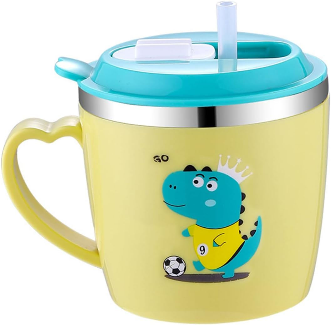BESTOYARD Stainless Steel Cup for Boys and Girls 250Ml Non-Spill Cup with Anti-Scald Design Measurement Scale for Baby