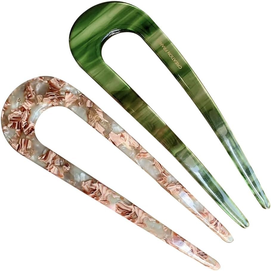 SGERUFZ 2 Pieces U Shaped Hair Clips Hair Clips Hairstyle French Hair Clips Hair Accessories for Girls and Women image number 3