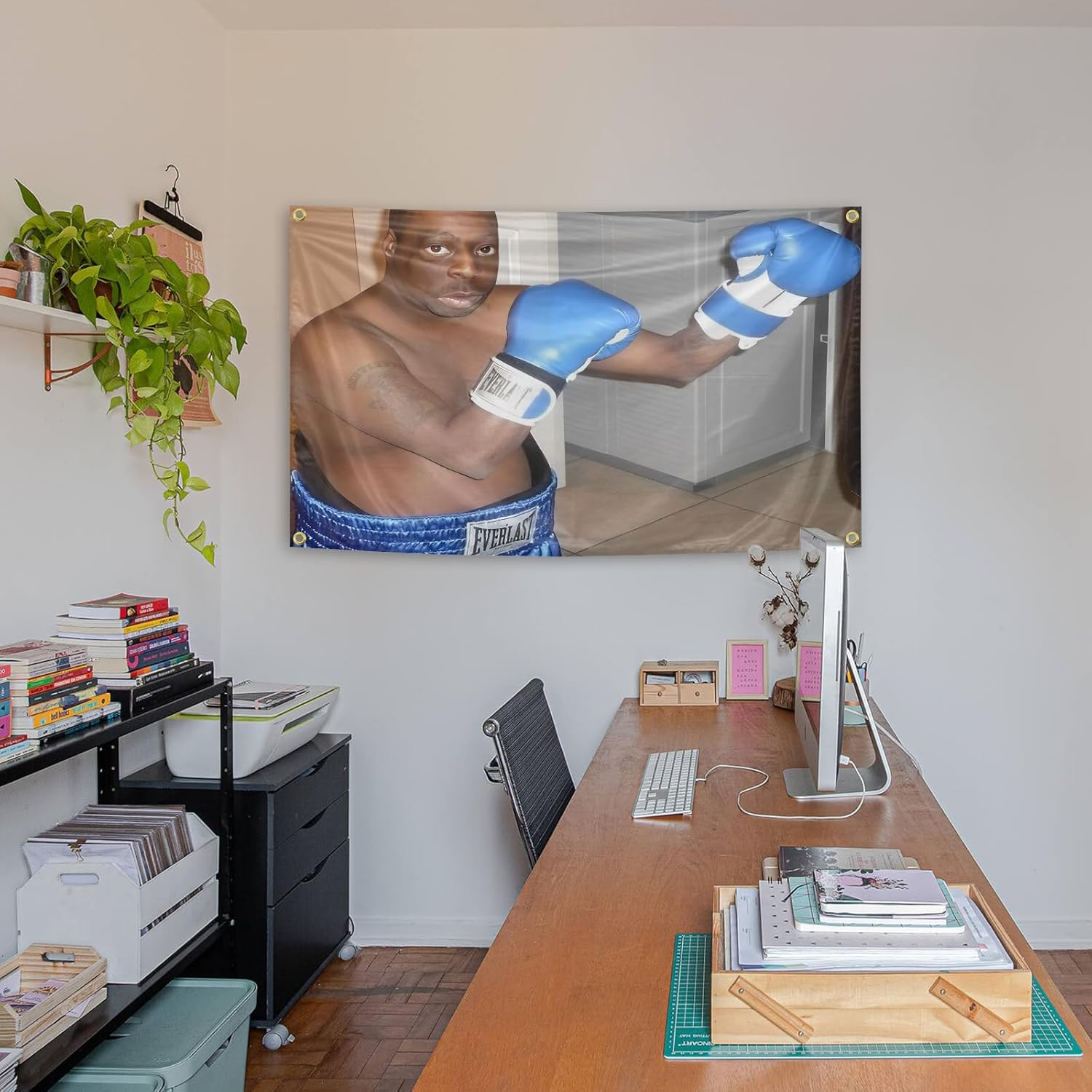 Boxing Green Lester Flag,150 * 90 Cm,Polyester Thickness, Fade Resistant, Brass Grommets, Canvas Header, Indoor/Outdoor, Beetlejuice Lester Green Boxing Flag for Room Man Cave Frat Wall image number 2