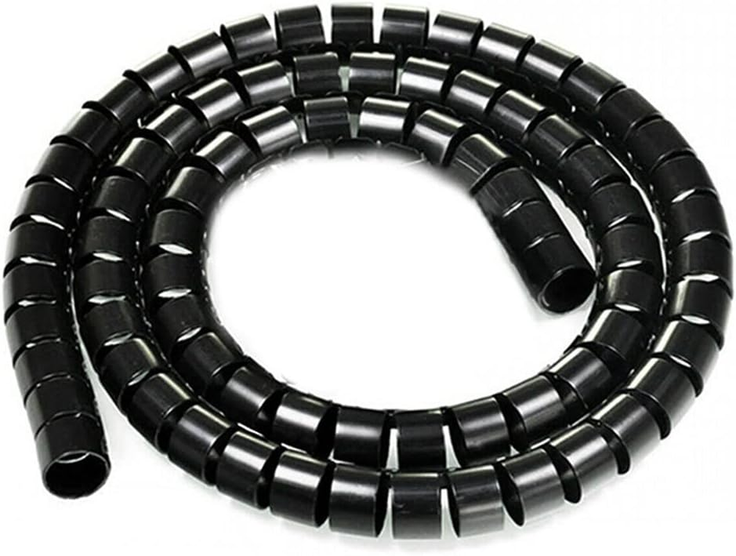 2M 10Mm Spiral Cable Tidy Wrap Management Storage Organizer for TV Computer (Black)