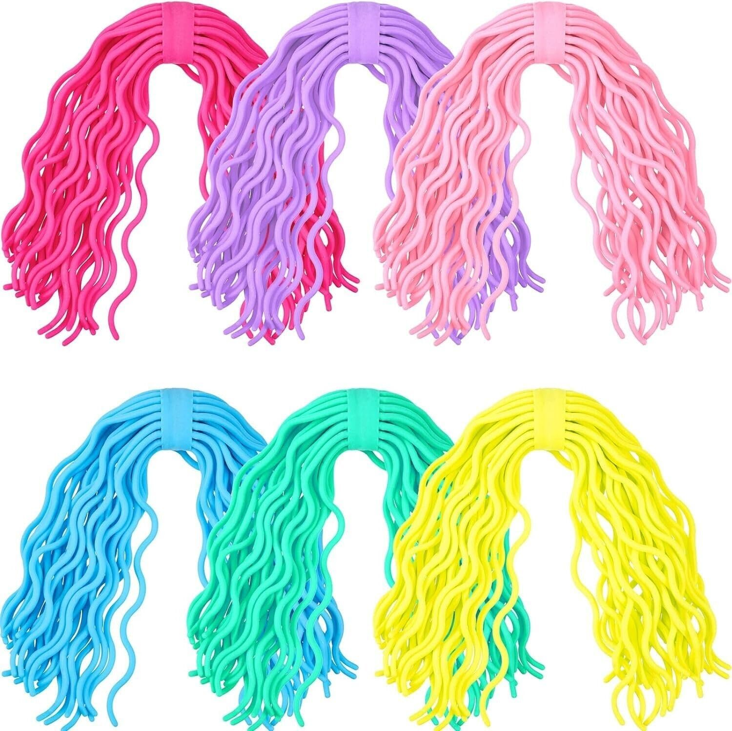 6Pcs Ramen Noodle Fidget Toy Stretchy Spaghetti Ball Ramen Noodles Sensory String Toy for Stress Relieving Early Education for Birthday Party Holiday Easter Basket Stuffing (Multi Color) image number 5