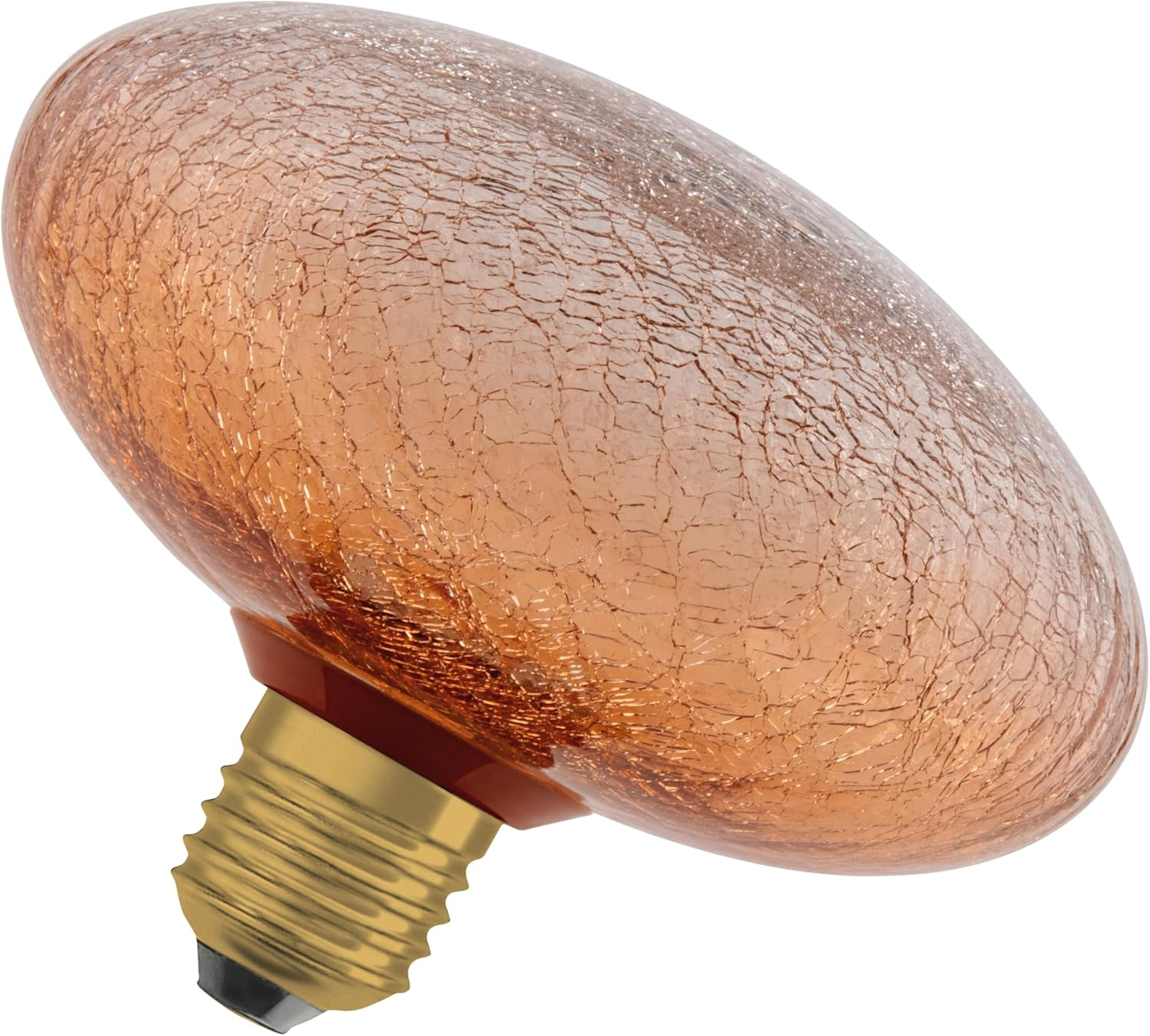 Decorative LED Lamp in Cracked Glass in Cracked Glass Flattened Orange image number 1