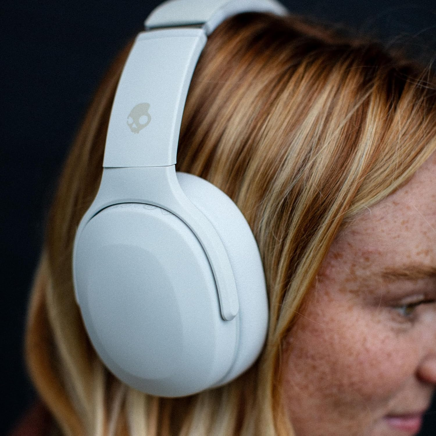 Skullcandy Crusher Evo Wireless Bluetooth Headphones with Multi-Sensory Bass and Charging Cable, Bone image number 1