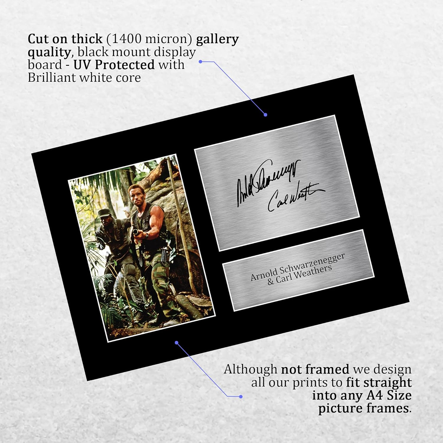 HWC Trading A4 Arnold Schwarzenegger & Carl Weathers Predator Gifts Printed Signed Autograph Picture for Movie Memorabilia Fans image number 3