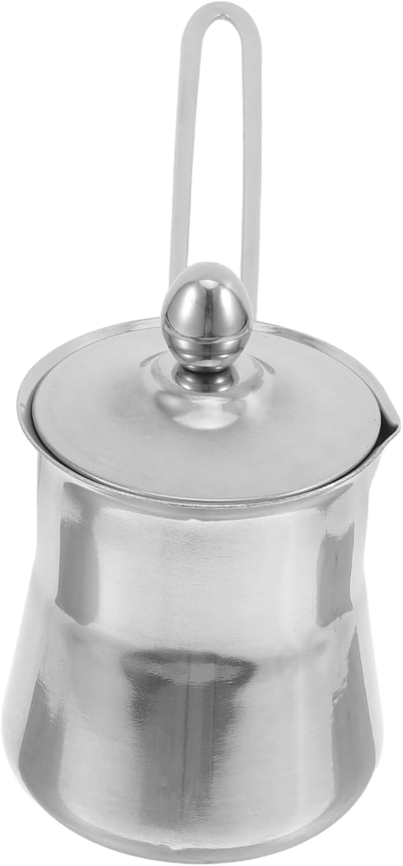SHOWERORO Thickened Stainless Steel Frothing Pitcher with Lid Portable Milk Pouring Cup for Home Office Travel Compact Espresso Milk Jug with Handle for Coffee Frother