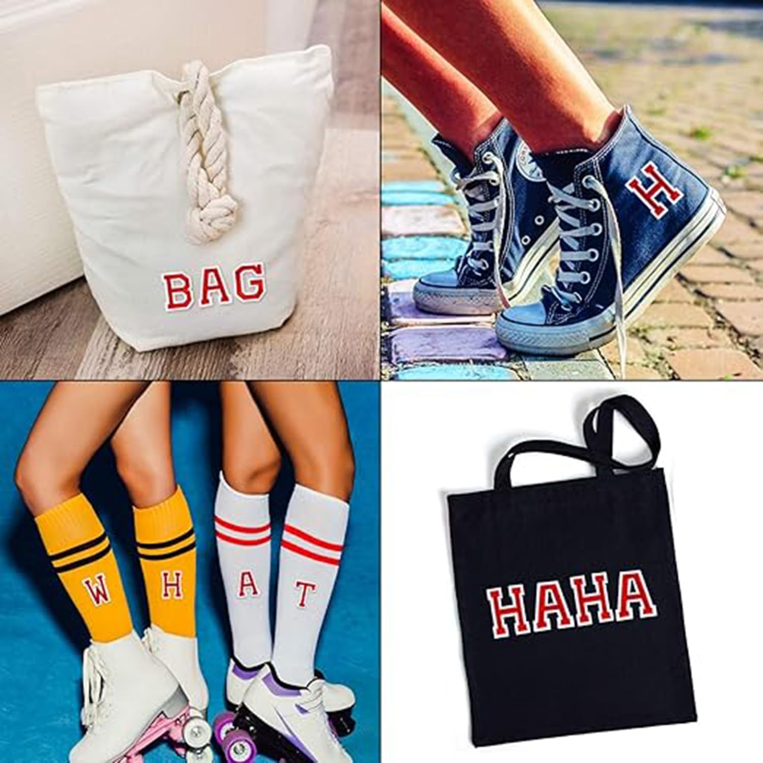 72Pcs Iron on Letters and Numbers Patches, Embroidered Patches, 52Pcs Alphabet a to Z and 20Pcs Number 0-9, Sew on Applique for Clothes Shoes Hats Bags Socks Jeans DIY Accessories image number 1