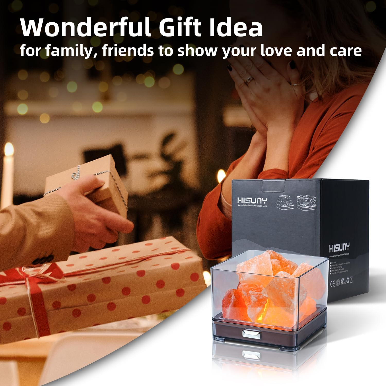 HISUNY Touch Himalayan Salt Lamp with Smart Heating Essential Oil System, 6-Way Dimmable Mini USB LED Pink Natural Salt Rock Night Lamp for Home Decor Zen Gifts Salt Therapy Yoga Spa Meditation - A Model image number 6