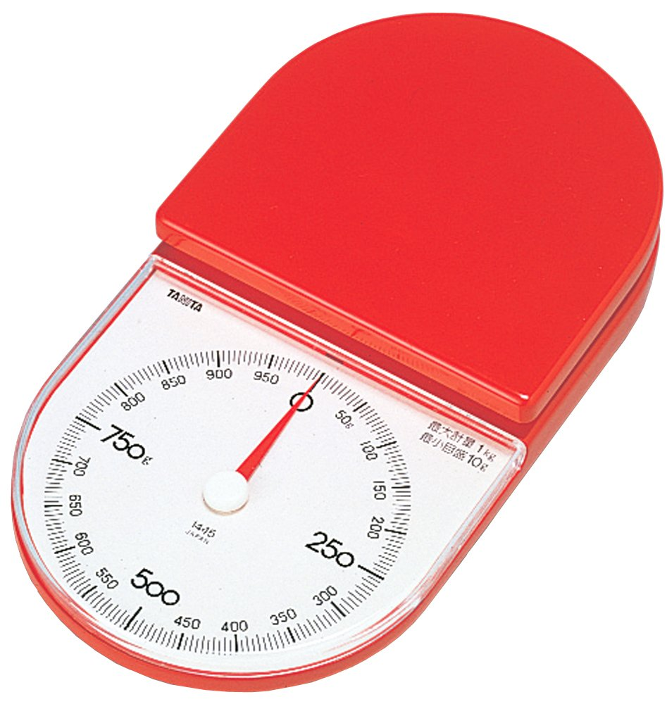 Tanita 1445-RD Cooking Scale, Kitchen Scale, Cooking, Analog, 2.2 Lbs (1 Kg), 0.1 Oz (5 G) Unit, Red
