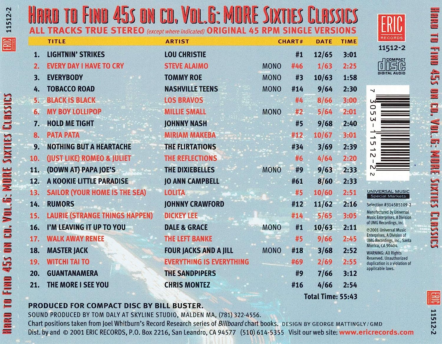 Hardtofind 45S on Cd Vol.6 More Sixties Classics image number 1