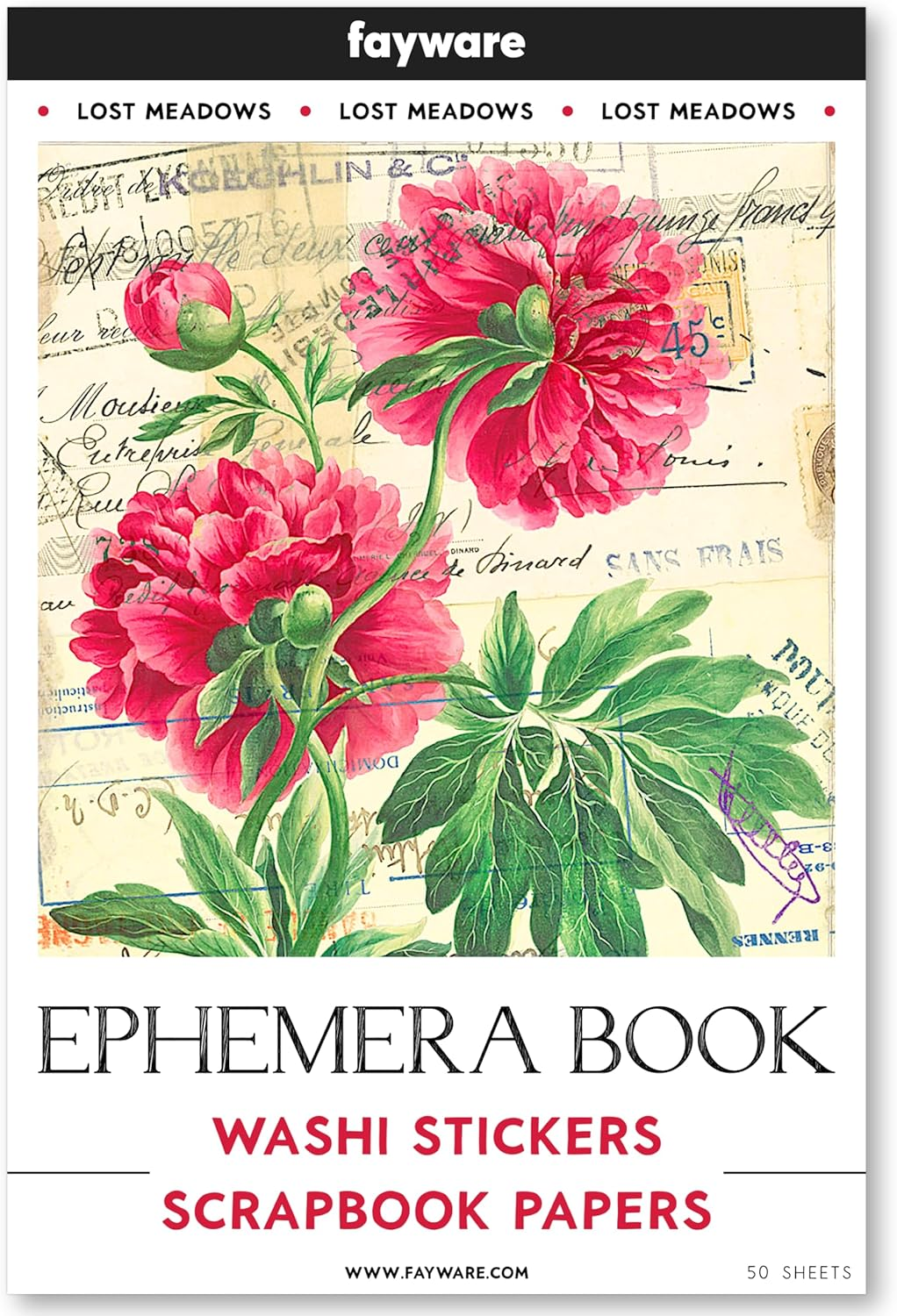 FAYWARE Washi Vintage Stickers for Scrapbooking - Vintage Ephemera for Junk Journals with 453 Botanical Stickers,20 Decoupage Papers. Aesthetic Sticker Book for Journaling Supplies,Art Bullet Journals