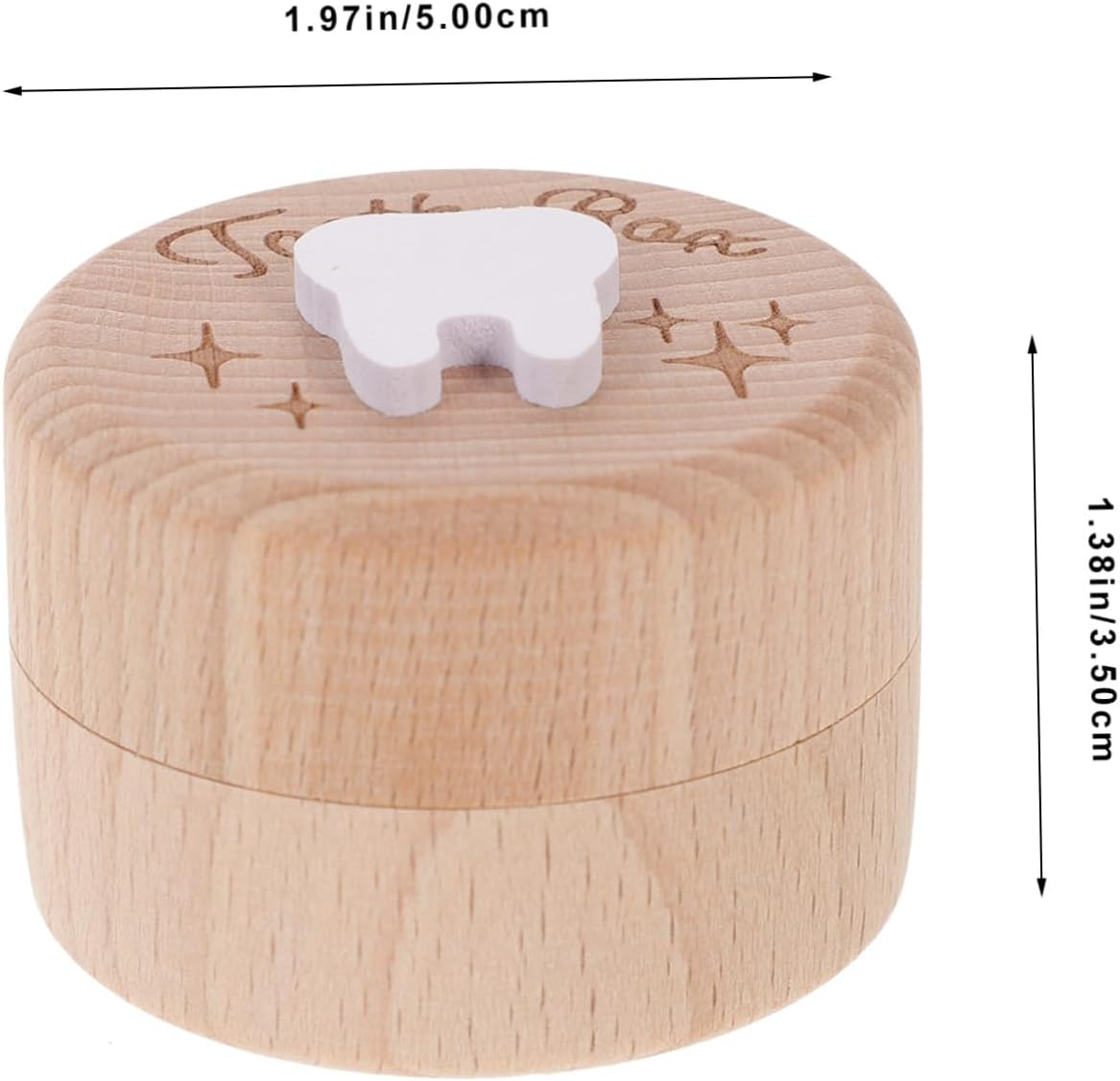 Ciieeo Wooden Deciduous Tooth Box First Lost Teeth Holder Keepsake Collection Organizer for Boys and Girls Boys Girls image number 1
