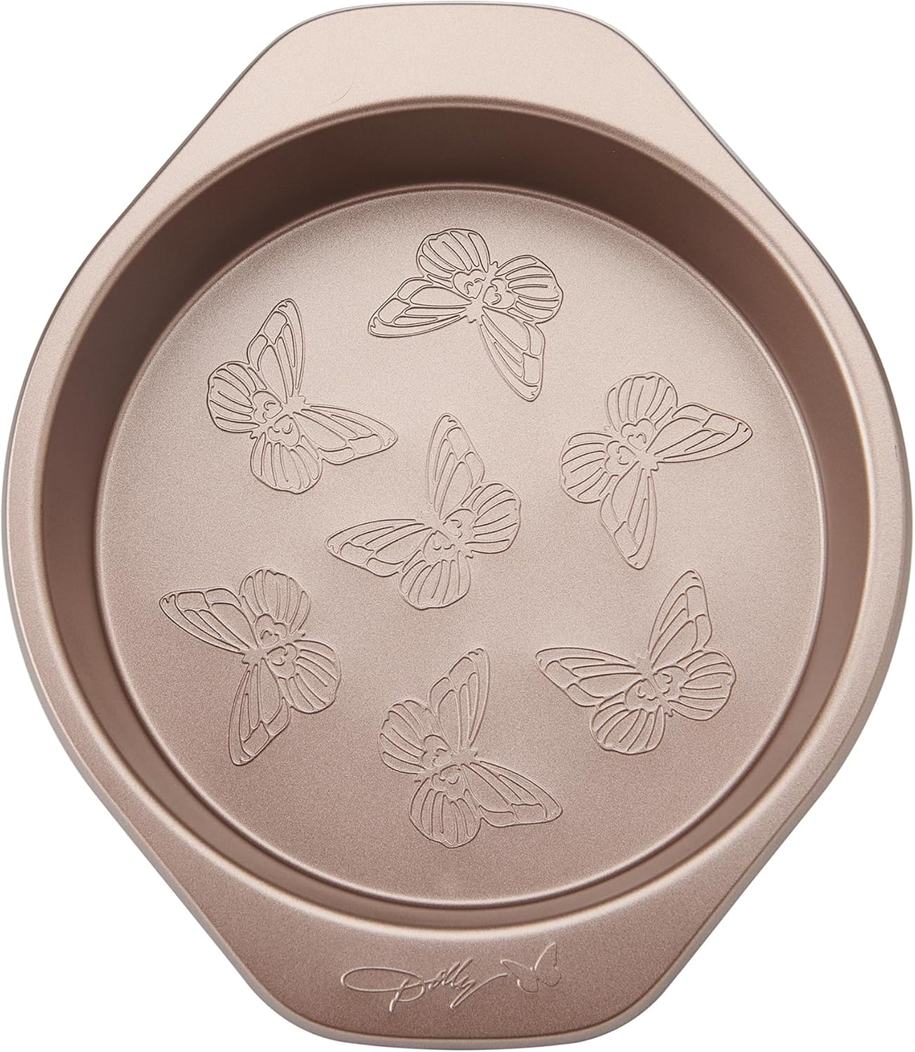 Dolly Parton Butterfly Stamp round Cake Pan &ndash; Carbon Steel Nonstick Bakeware with Textured Butterfly Design, Durable Rolled Rim, Oven Safe to 450F, Perfect for Cakes, Cheesecakes and Savory Bakes image number 4