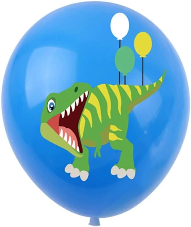 Dinosaur Party Balloons, 30 Cm Latex, 18-Pack, Multicoloured image number 3
