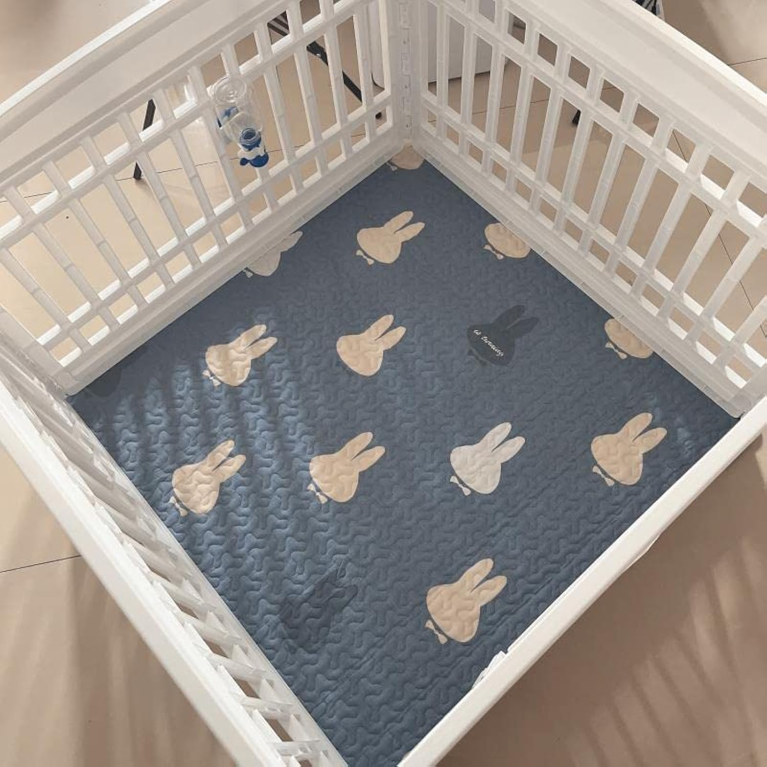 Lovely Dog Crate Mat, Anti-Slip Bottom, Waterproof Reusable Whelping Playpen Crate Reusable Washable Pet Mattress Pads, Pet Training Pads image number 6