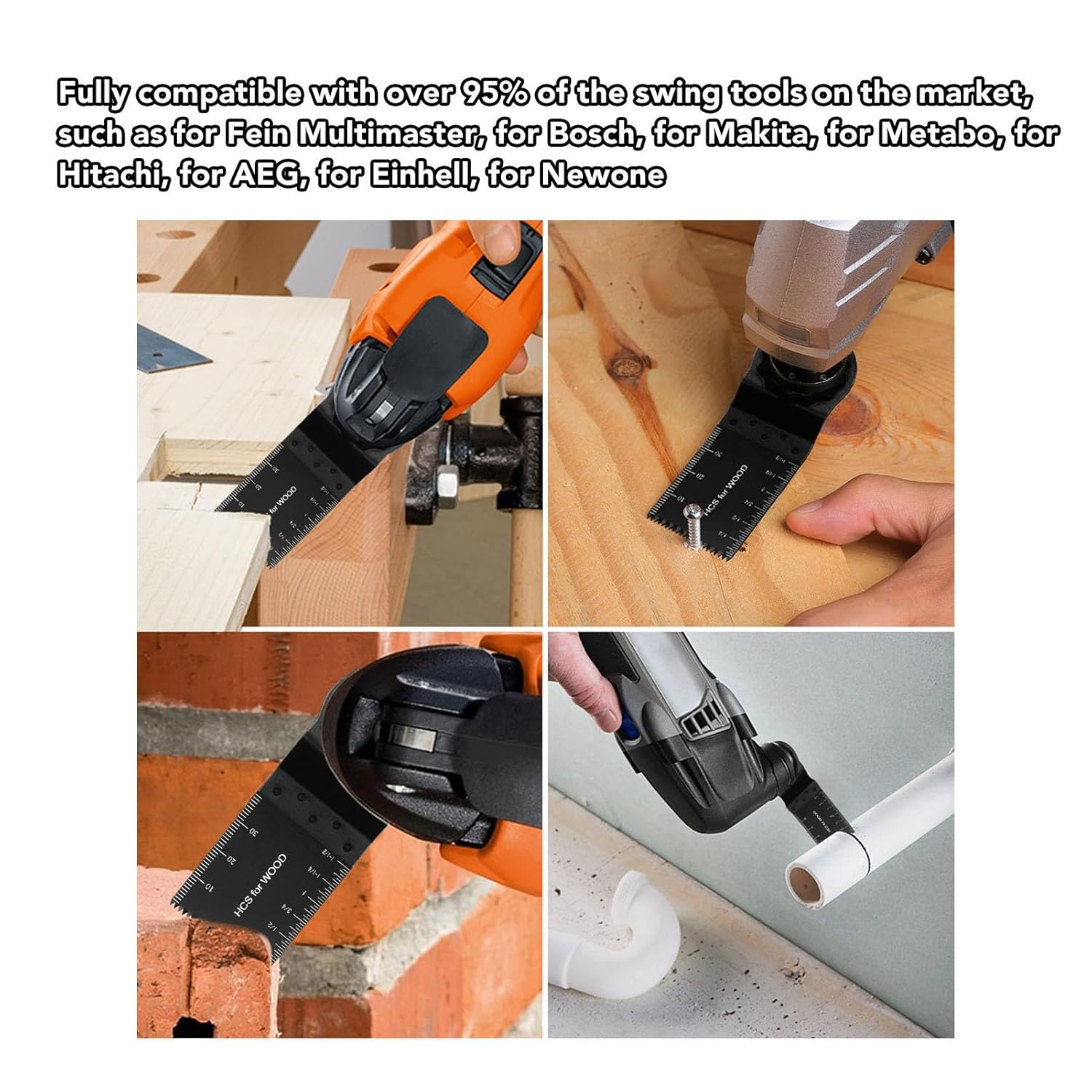 10 Pcs Oscillating Saw Blades, Wood Oscillating Multitool Quick Release Saw Blades, Flush Cut Universal Quick Release Multi Tool Blades, Oscillating Saw Blades for Hard Material image number 3