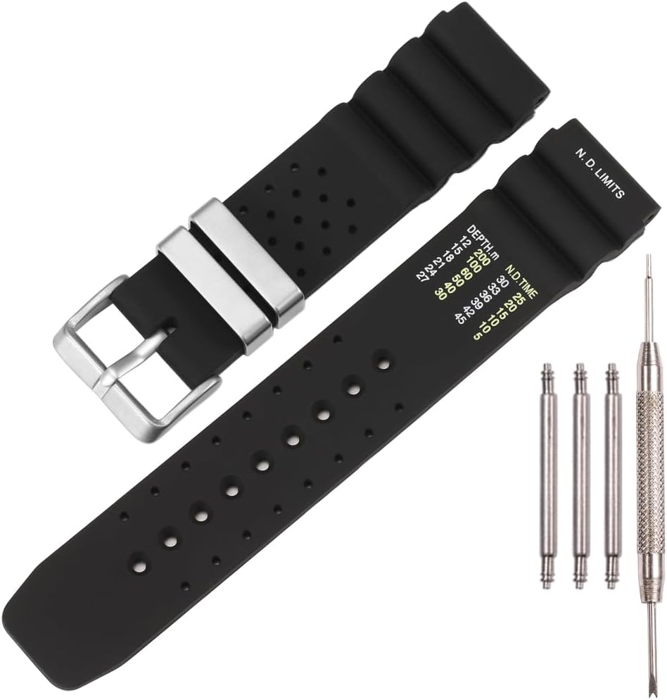 XBHSW 22Mm Silicone Watch Band Compatible with Citizen Eco Diver Smartwatch Interchangeable Strap Watch Bracelet