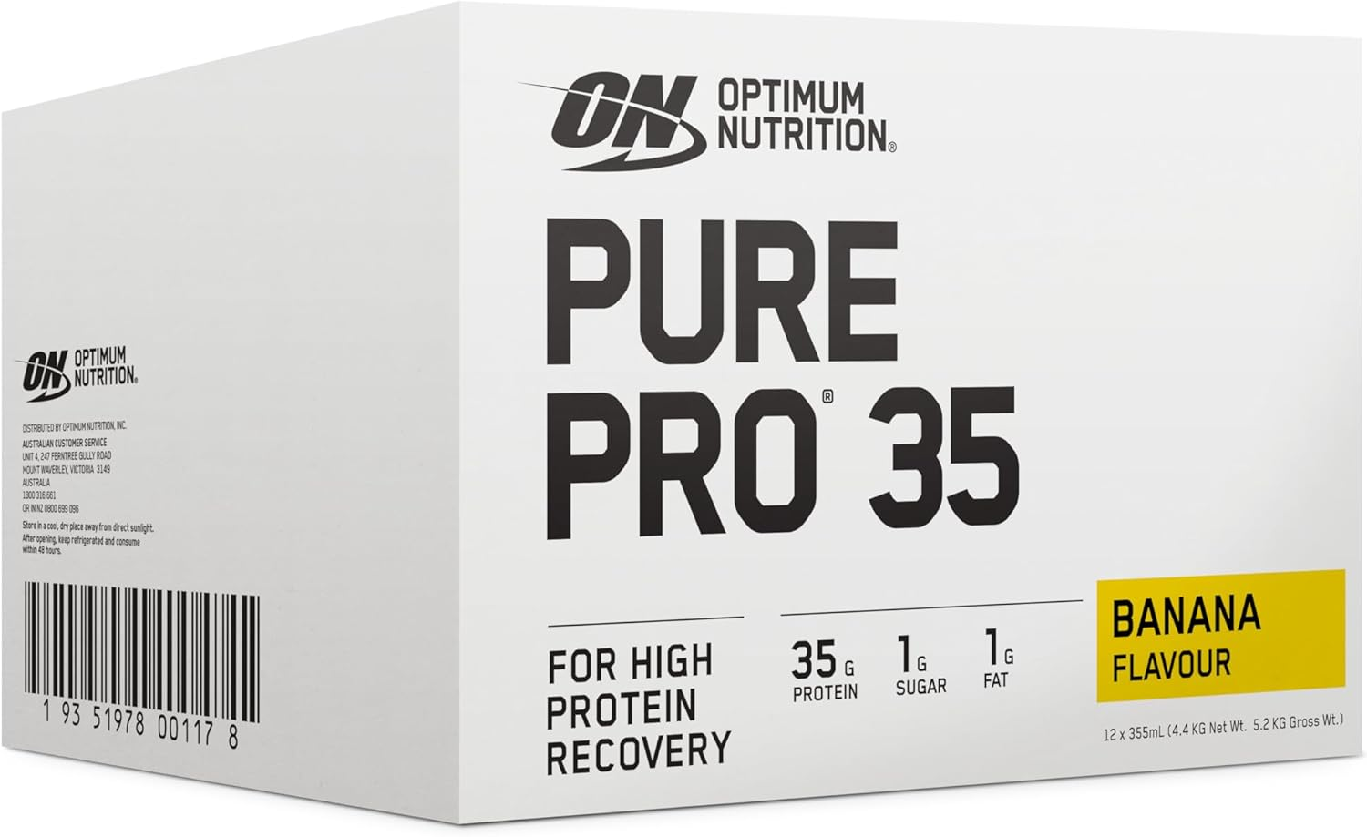 OPTIMUM NUTRITION Pure Pro 35 Protein Drink, Vanilla Flavour, 355Ml, 12 Pack image number 5