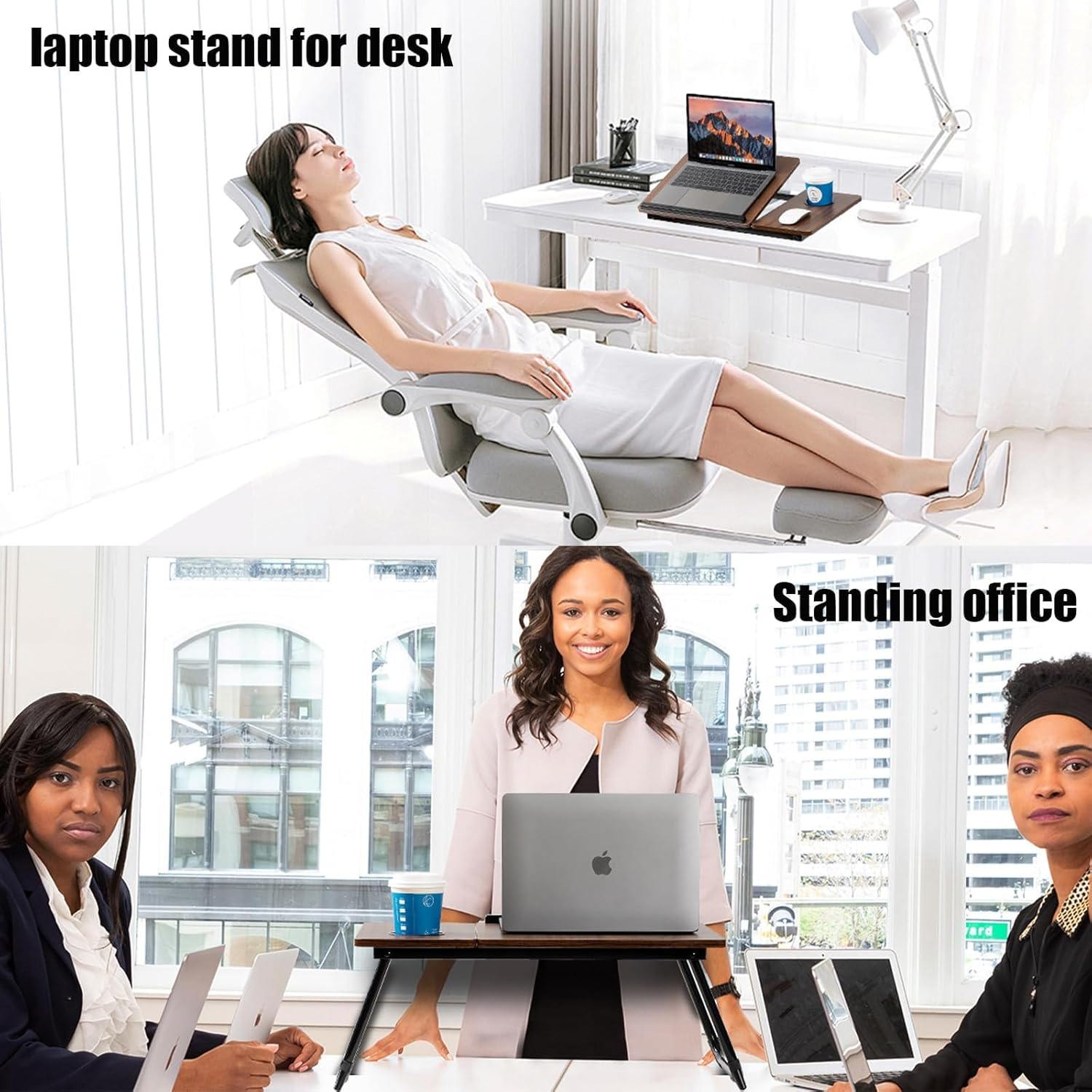 Laptop Table on Bed, Convenient 5-Speed Adjustable Folding Bed Table, Laptop Lap Table, Tray Table Is Suitable for Working, Reading, Writing, Eating and Playing Games on the Bed, Sofa and Floor. image number 3