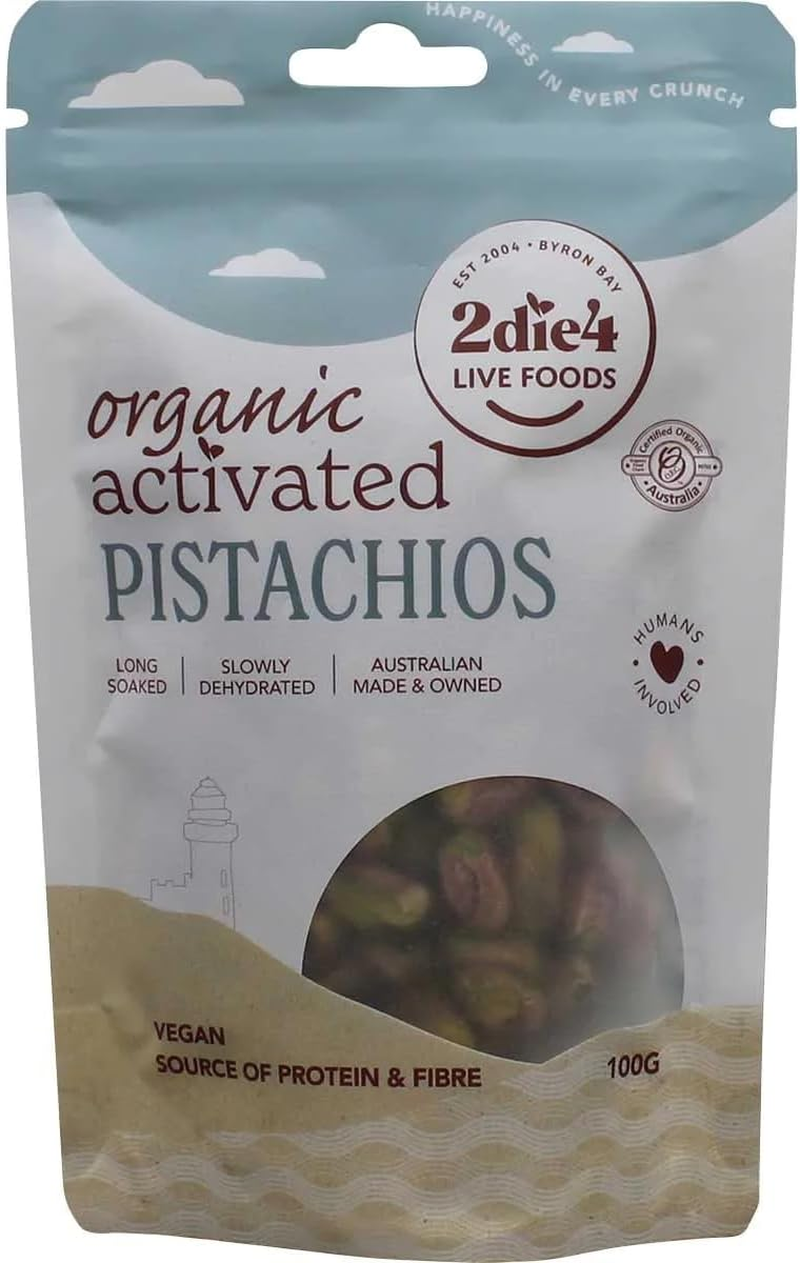 2Die4 Live Foods Activated Organic Pistachios 100G image number 1