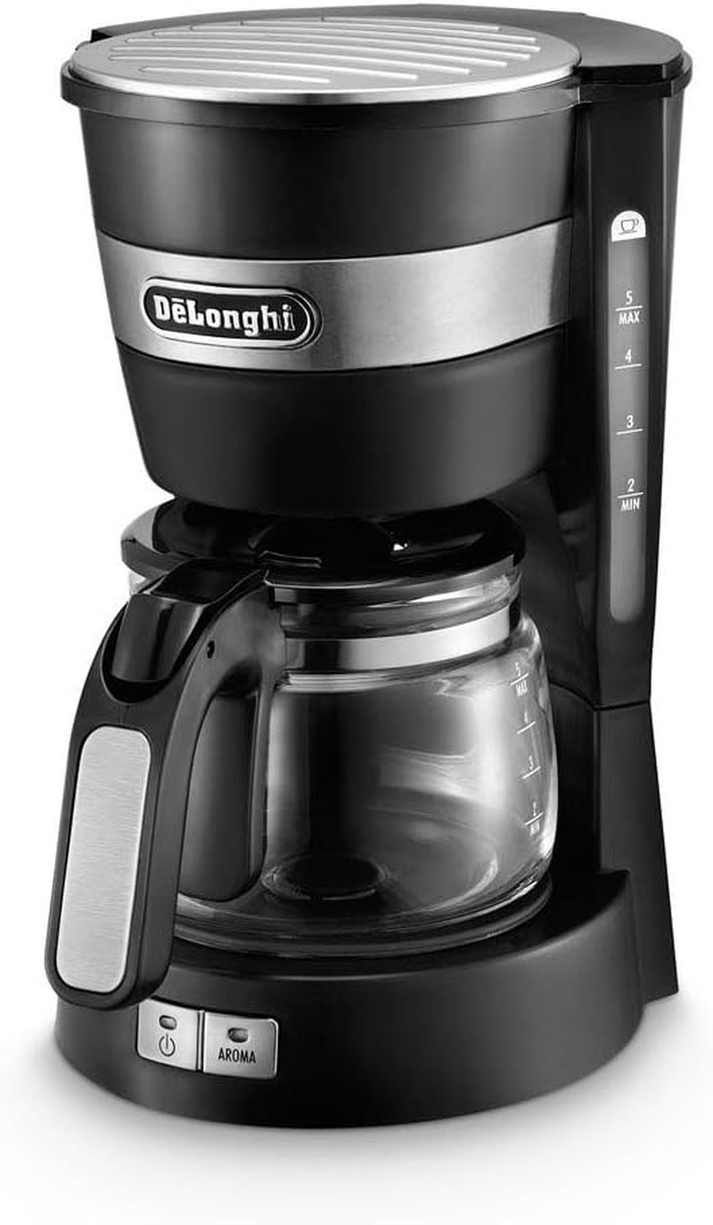 De'Longhi Active Line Drip Filter Coffee Machine, Stainless Steel, Keep Warm & Anti-Drip Function, 0.65 Litres, ICM14011.BK, Black image number 1