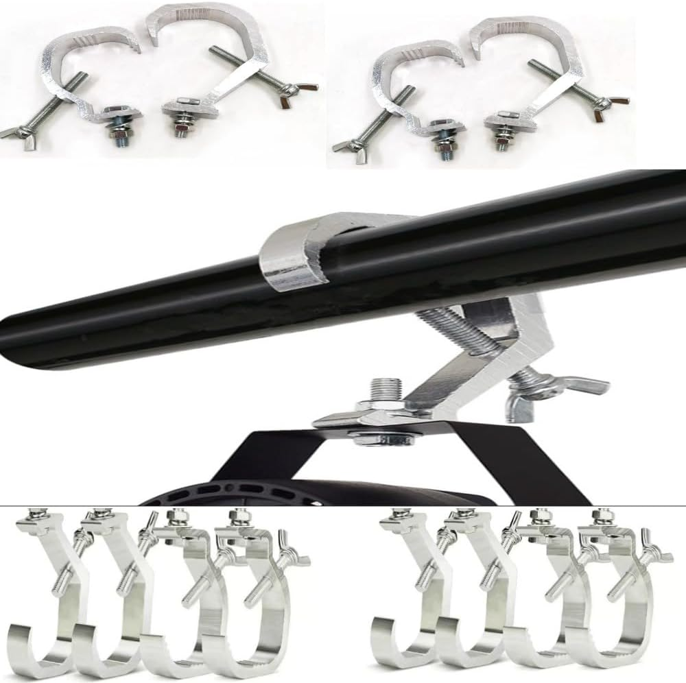 Naisfei 6 Pcs Stage Lighting Clamps, Stage Light Clamp Heavy Duty Prevent Slip Cast Aluminum Stage Lamp Hook Kit for Spotlight Moving Head Light,Dj Lighting Truss image number 3