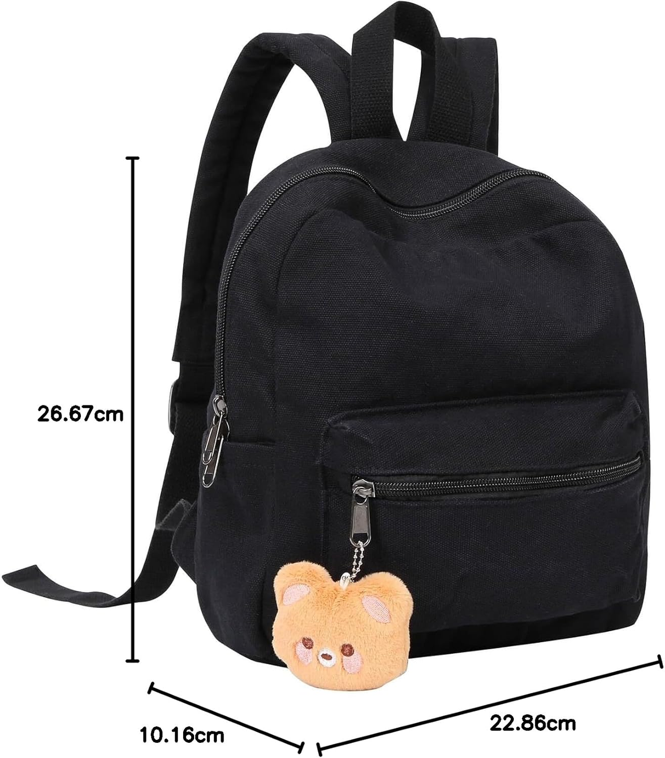 Phaoullzon Girls Mini Backpack Purse for Teens Kids Small Canvas Backpacks with Bear Pendant image number 1