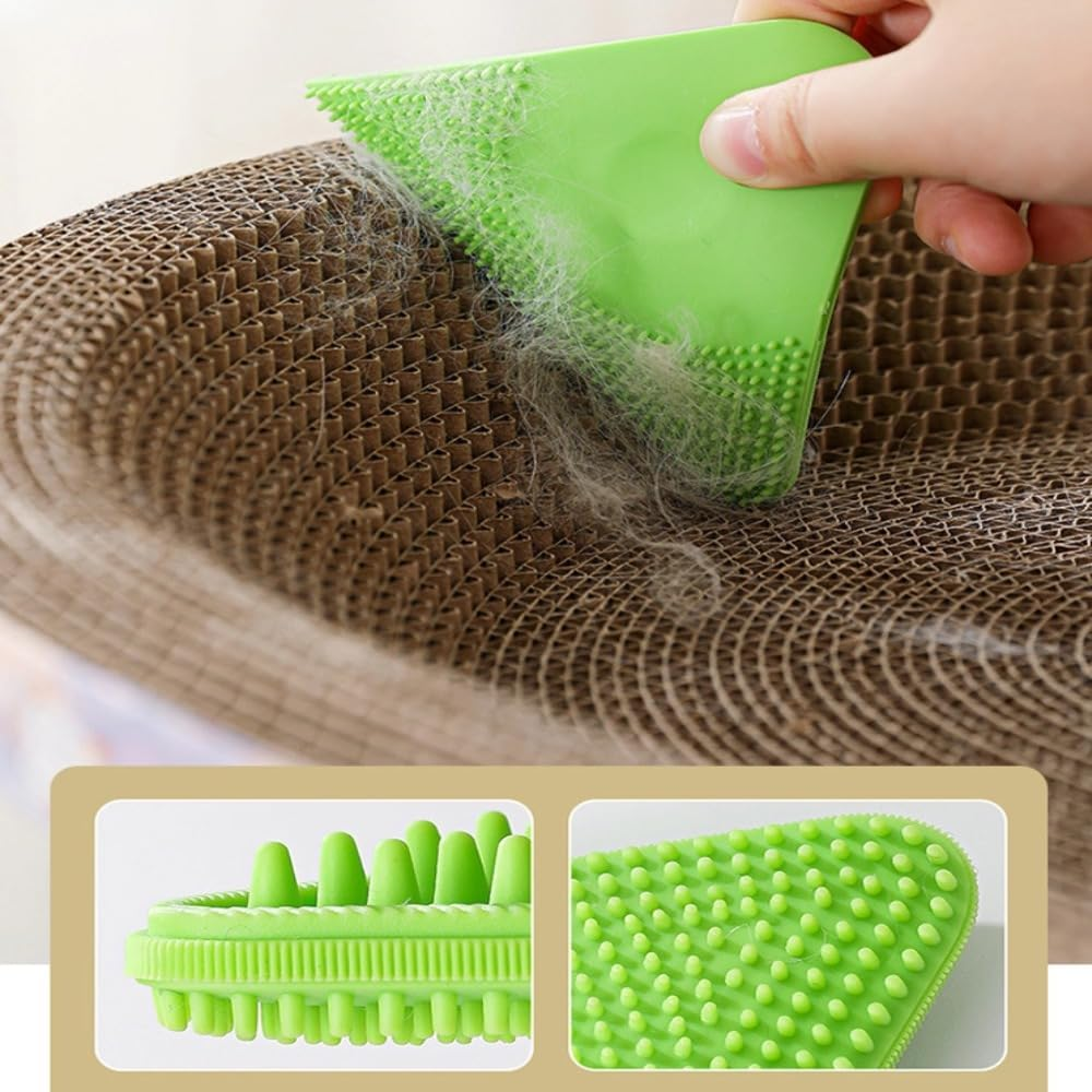 Poemtian Pet Brush for Shedding, Double-Sided Rubber Pet Hair Removal Brush, Pet Hair Shedding Solution, Dog and Cat Hair Remover for Pet Grooming and Shedding image number 3