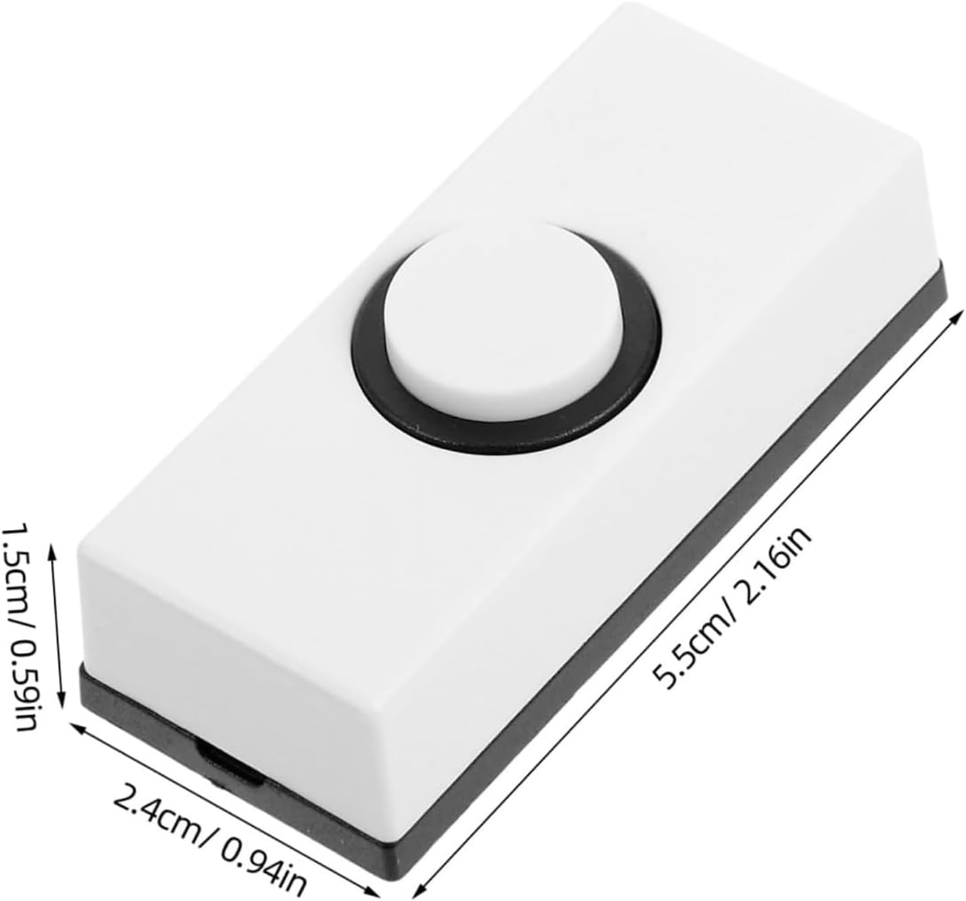 2 Pcs Universal Wired Doorbell - Garage Doorbell Button Chime Switch for Home, Garage, Office - Durable Replacement Button Doorbell (White & Black) image number 4