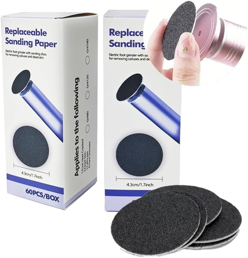 Replacement Sandpaper Discs Pad, 120 Mesh Callus Removal Pedicure Foot File Tools Accessories for Electric Foot File Pack of 120 image number 3