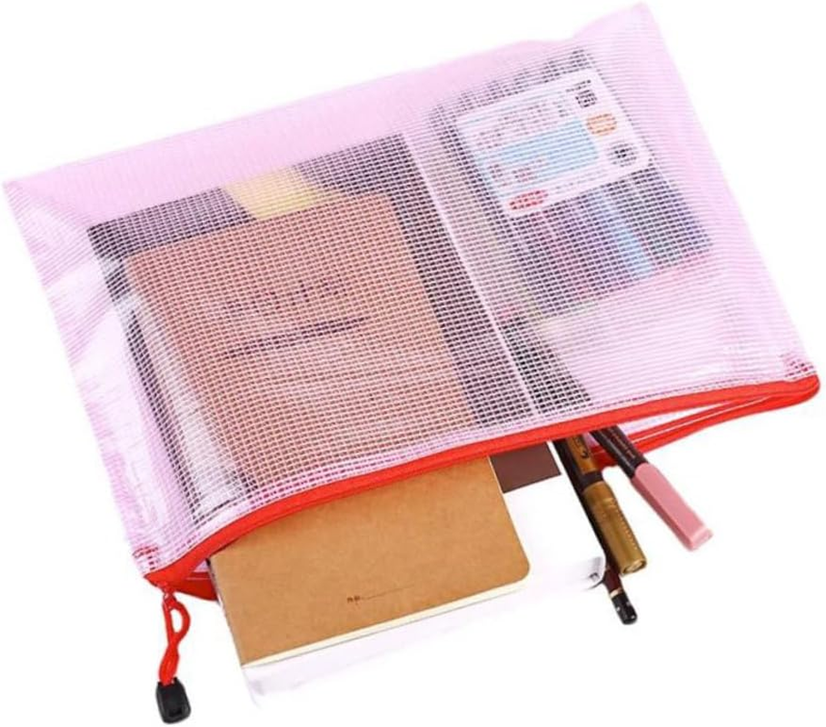 LAPYAPPE 16Pcs Mesh Zipper Pouch for Document Organization Multi Transparent File Bags for Storage Material for Stationery and Travel Supplies image number 1