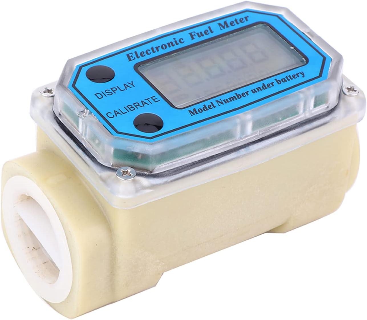 Turbine Flow Meter, 1" BSPT Mini Digital Turbine Flowmeter Diesel Fuel Flow Meter 10‑90L/Min for Diesel, Kerosene, Gasoline