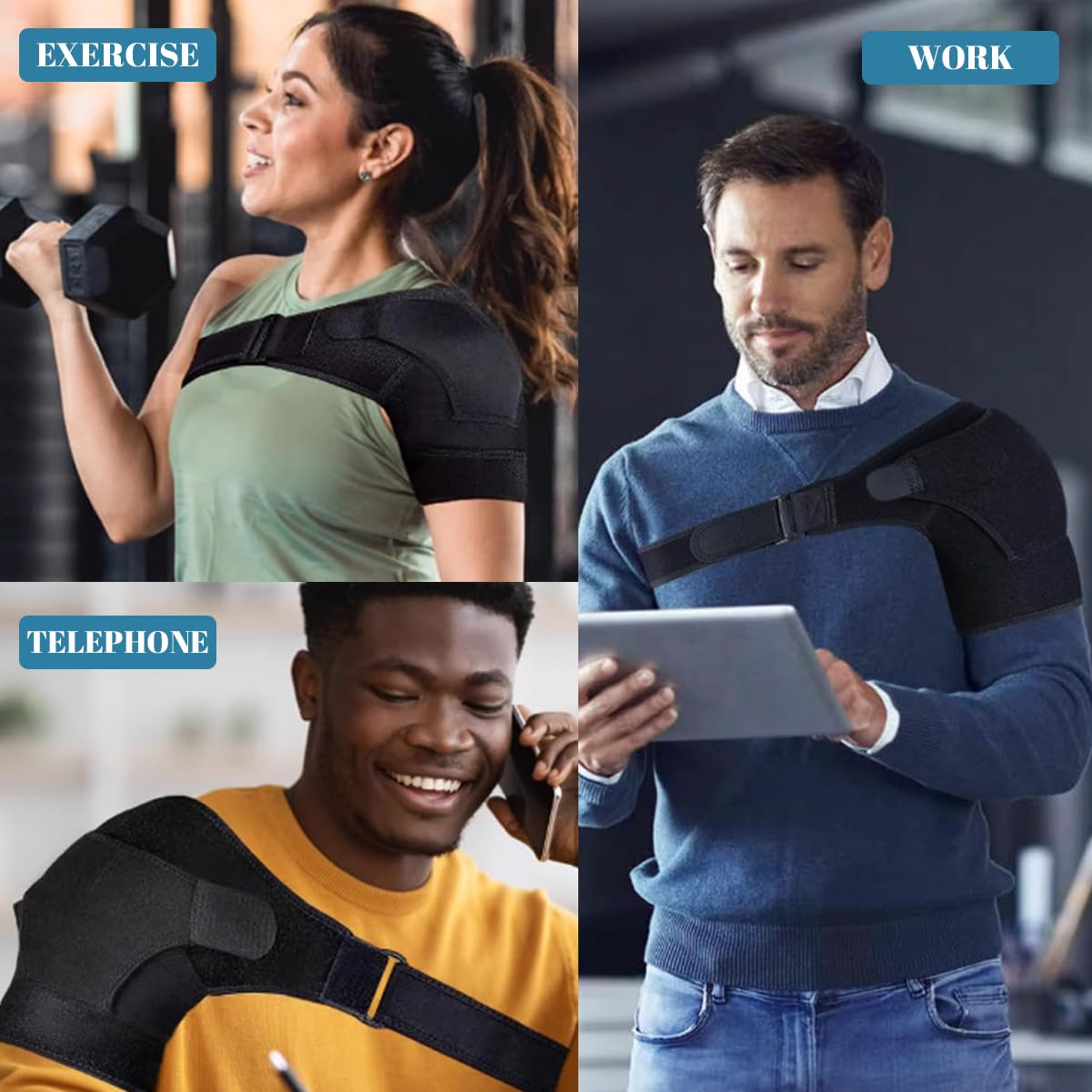 Adjustable Shoulder Support Brace with Pressure Pad for Men and Women, Perfect for Torn Rotator Cuff, Tendonitis, Dislocation, AC Joint Pain Relief, and Bursitis, Fits Right or Left Shoulder image number 2