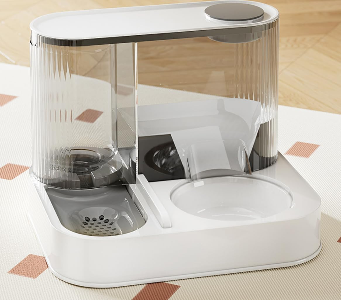 Automatic Pet Food & Water Dispenser Set &ndash; Large Capacity Gravity Feeder (3.7 L Total)