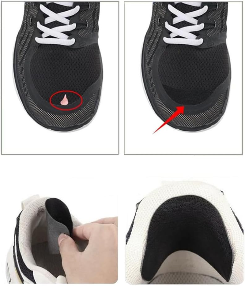 Shoe Patches for Holes, Wanfoou 8 Pairs Shoe Hole Repair Sneaker Hole Patch,Self-Adhesive Trainer Heel Patch Shoe Hole Prevention Patch, for Sneakers Leather Shoes High Heels (Black White)