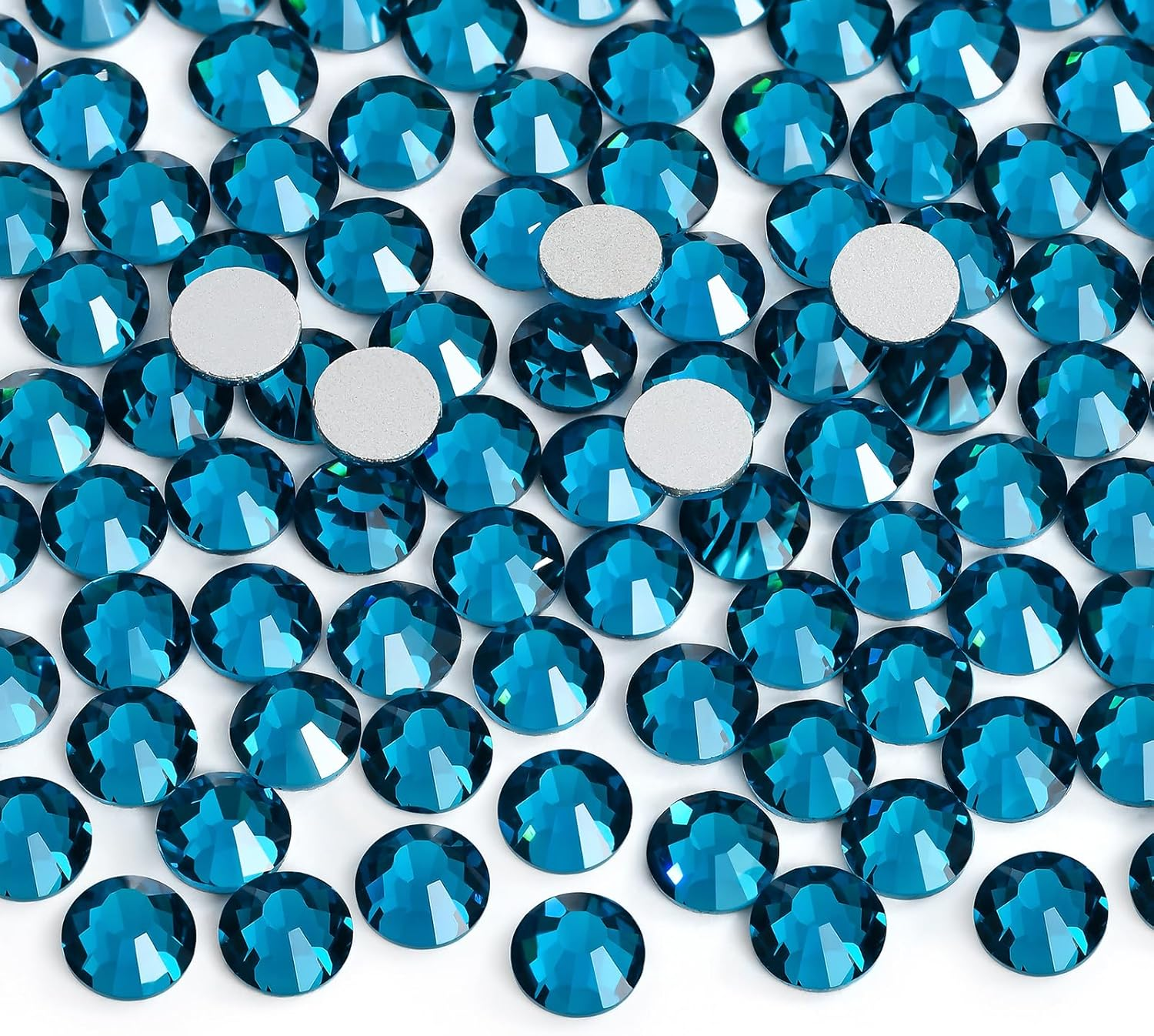 Jollin 1440Pcs Glue Fix Crystal Flatback Rhinestones Glass Diamantes Gems for Crafting Nail Art Crafts Decorations Clothes Shoes 4.8Mm (Ss20, Crystal AB)