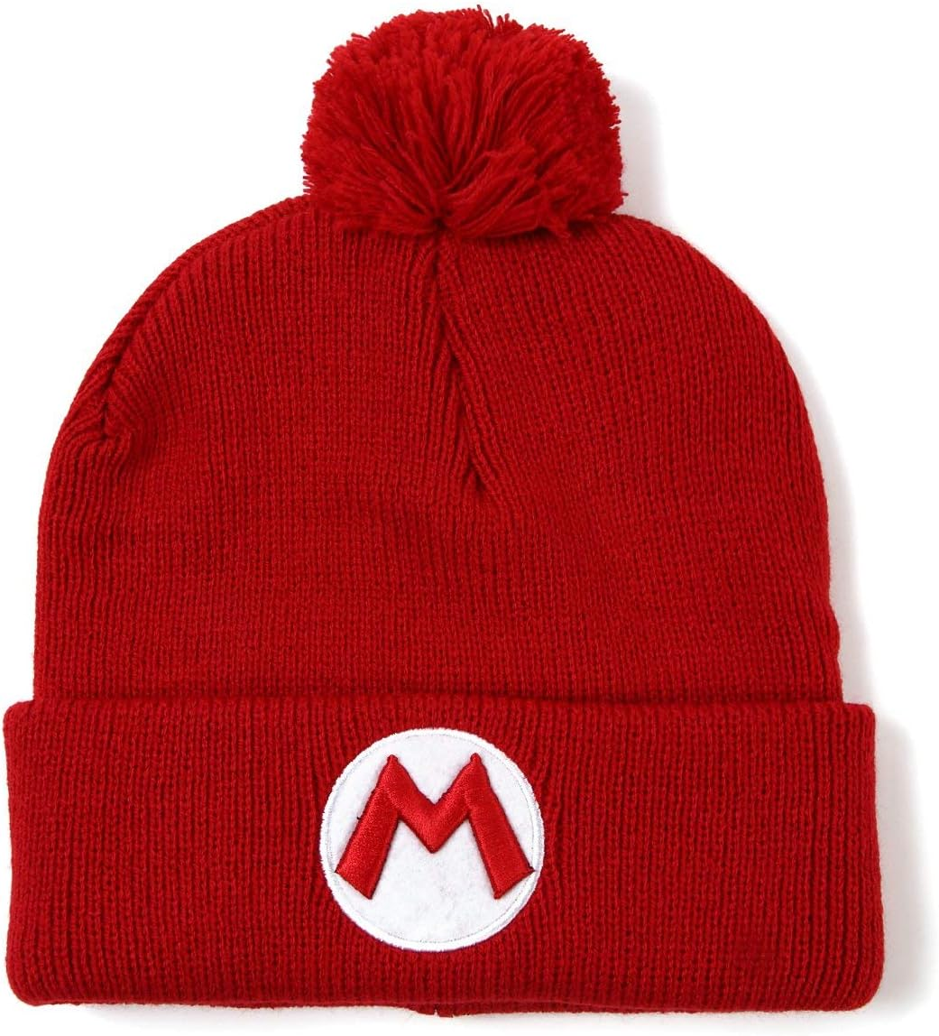 Super Mario Bros Mario Red Knit Hat Beanie - Nintendo Super Mario Toys, Red, One Size