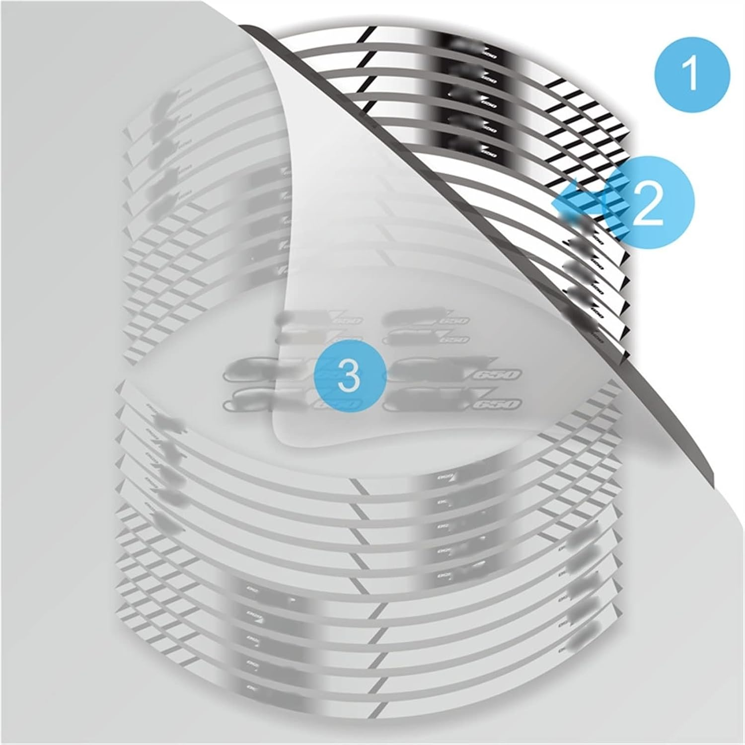 Stickers for Kawasaki Z900 Accessories Motorcycle Reflective Rim Edge Emblem Stripes Reflective Wheel Stickers Decals Logo (Color : 1)