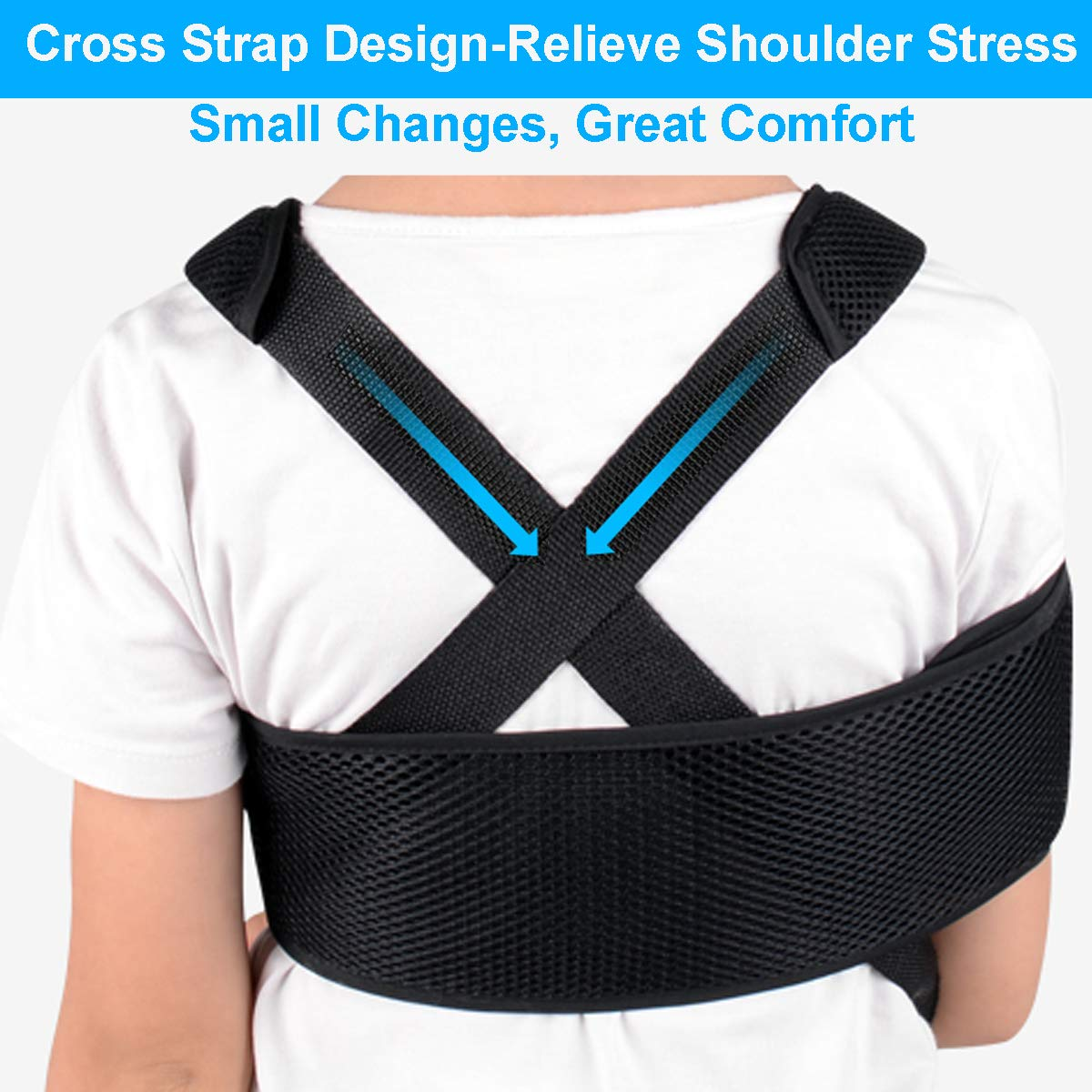 Sling Shoulder Immobilizer Brace Fully Adjustable Rotator Cuff Elbow Support, Includes Immobilizer Band Quick Recovery (Children) image number 1