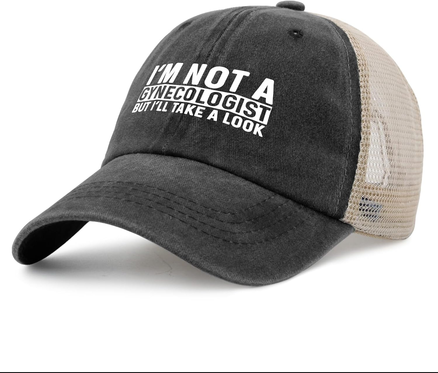 I'M Not a Gynecologist but I'Ll Take a Look Trucker Hat Men Trendy Mesh Hats for Summer image number 4