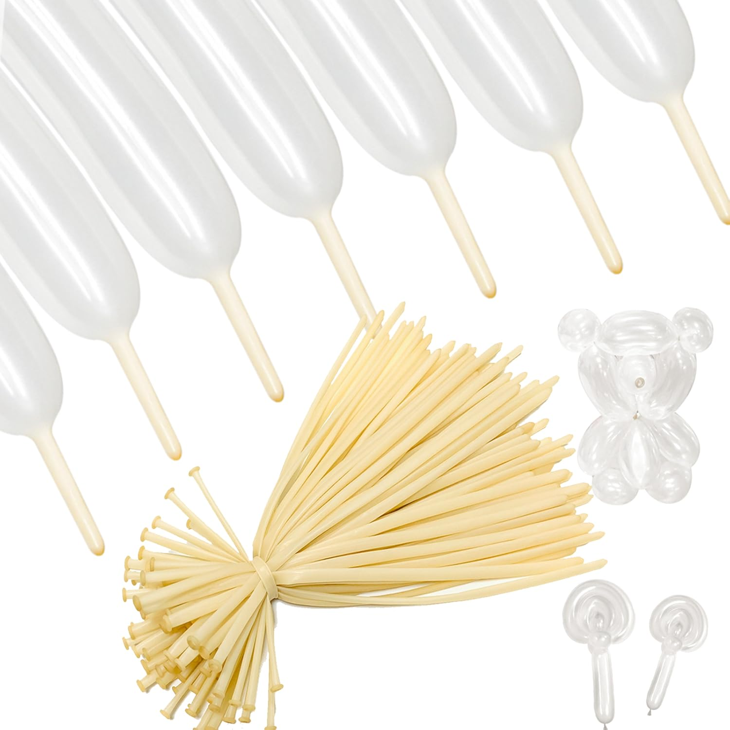 260Q Long Balloons Clear Modelling Balloons, 100Pcs Twisting Animal Balloons Long Magic Latex Balloons for Balloon Arch Birthday Wedding Christmas Party Balloons Decoration - (Clear Balloons)