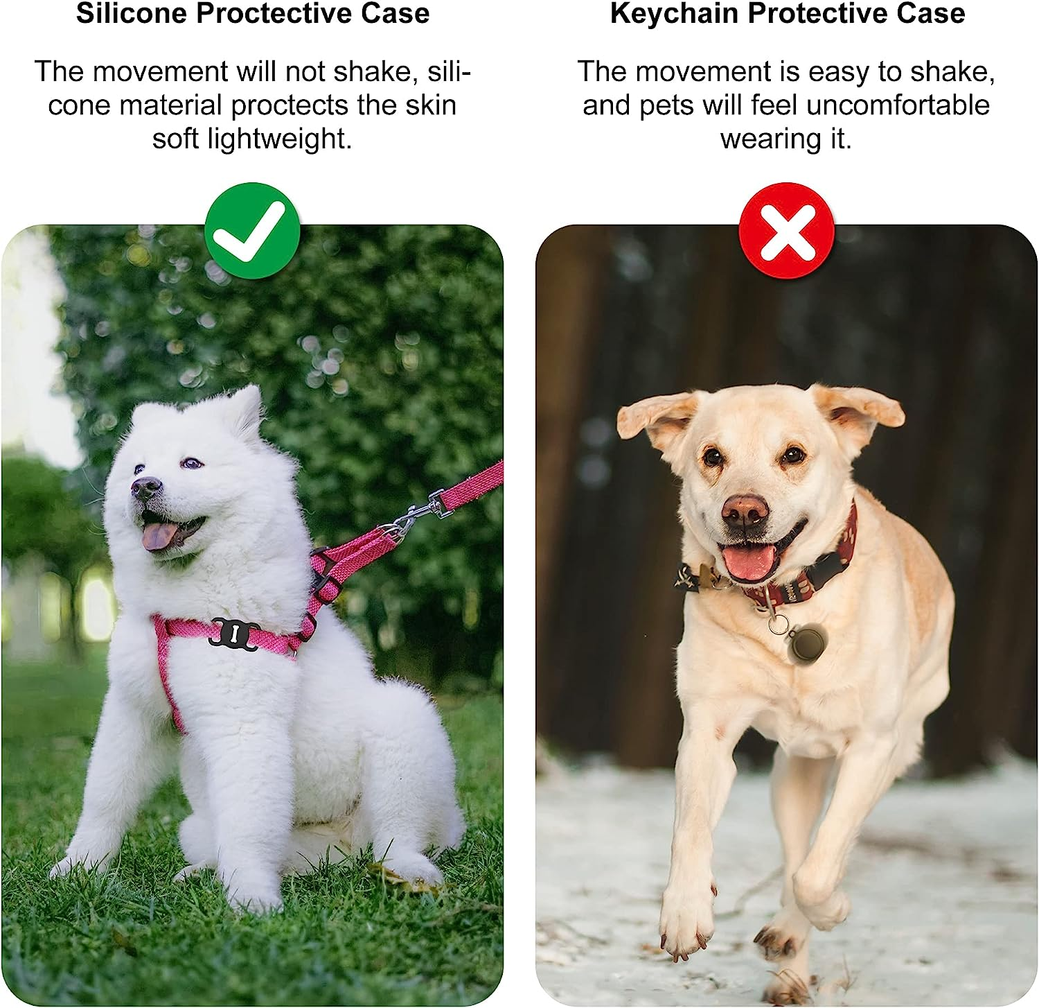 For Airtag Dog Collar Holder, DLENP Silicone GPS Tracking Accessories Protective Cat Collar with Bone Pattern (1 Pack(Black)) - Blue image number 3