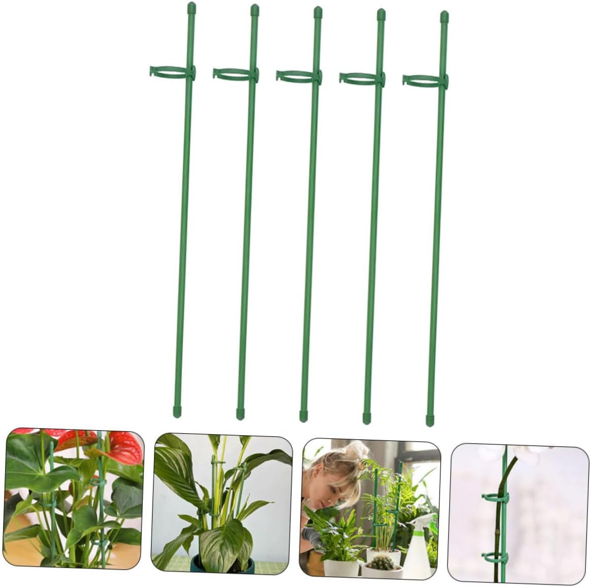 12Sets Flower Vegetable Plant Stakes Garden Support Sticks Plant Support Stakes for Strong Winds Rain image number 5